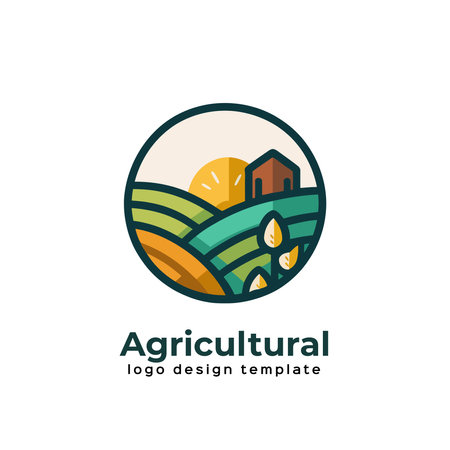 Agriculture logo template design. Farm logo concept. Vector illustration. Green Farm Brandingのイラスト素材