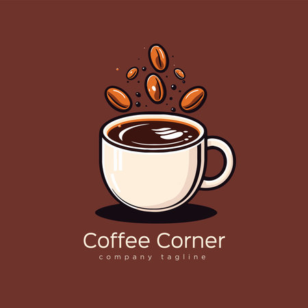 Coffee cup logo template. Vector illustration of a cup of coffee. coffee shop cafe brandのイラスト素材