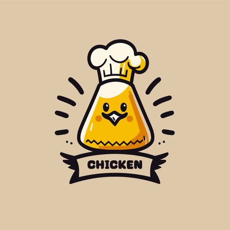 Chef logo template. Vector illustration of a chef's hat. Food Cafe Restaurant Logoのイラスト素材