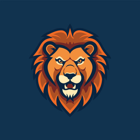 Lion head mascot logo template vector icon illustration design for sport team. Logo Design Templateのイラスト素材
