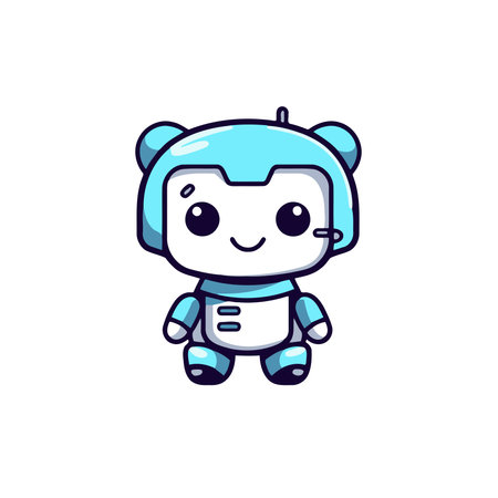 Cute Robot Character. Vector Illustration. Isolated On White Backgroundのイラスト素材
