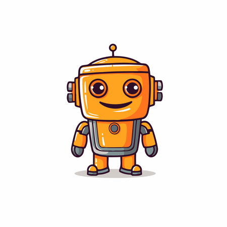 Cute robot cartoon character. Vector illustration in a flat style.のイラスト素材