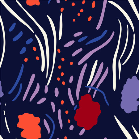 Seamless pattern with abstract doodle elements. Vector illustration.のイラスト素材