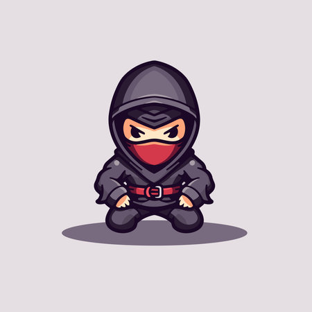 Cute Ninja Cartoon Mascot Character Vector Illustration Design.のイラスト素材