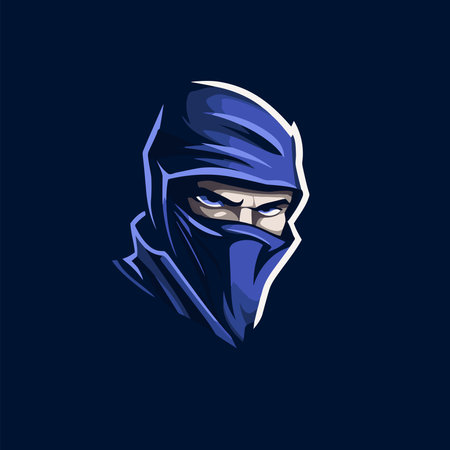 Ninja esport logo template vector icon illustration design. esport logo conceptのイラスト素材
