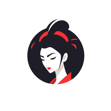 Beauty salon logo. Vector illustration of a beautiful woman face.のイラスト素材