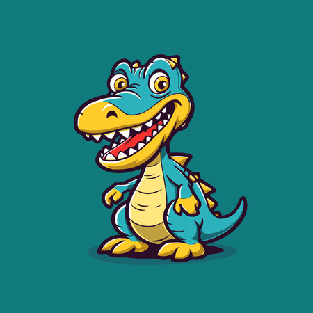 Cute crocodile cartoon mascot. Vector illustration for your design.のイラスト素材