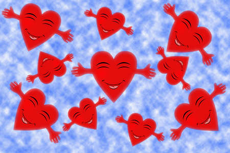 Happy heartsの写真素材