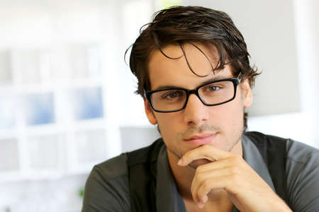 Portrait of handsome young man with glasses Portrait of handsome young man with glasses