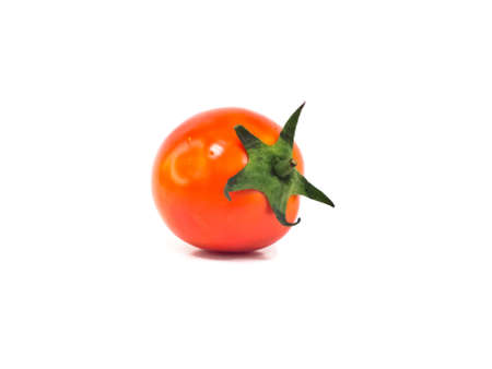 This is a tomato sde view on white background