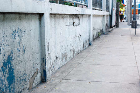 The Old wall on side of street in cityの写真素材