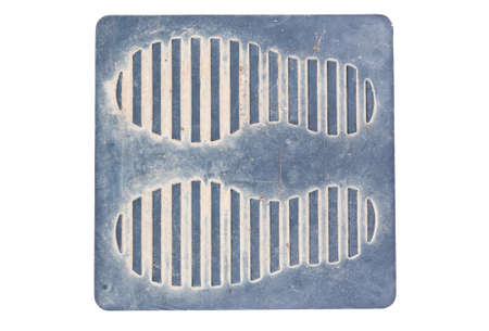 foot print on plastic plateの写真素材