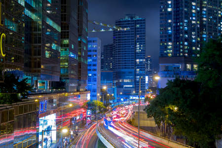 The night streets of Hong Kong City.のeditorial素材