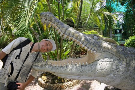 Man into Crocodile's Mouthの写真素材