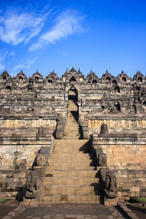 Borobudur temple at sunny day. Central Java. Indonesiaの写真素材