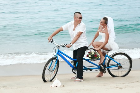 Wedding on the tropical beachの写真素材