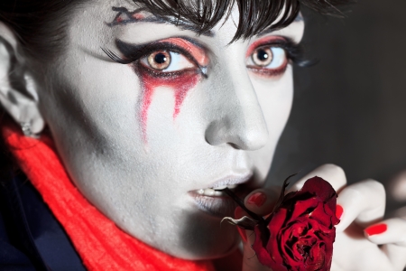 Woman as a vampire. Halloween face artの写真素材