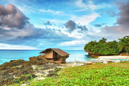Fisherman hut on the coast. Bohol. Philippinesの写真素材