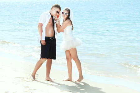 Wedding on the tropical beachの写真素材