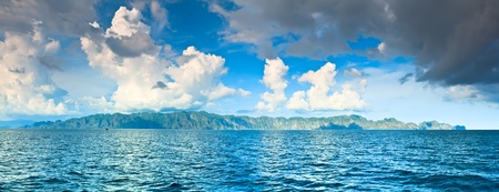 Panorama of the Coron island with cloudy skyの写真素材
