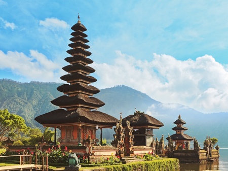 Pura Ulun Danu temple on a lake Beratan. Baliの写真素材