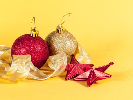 Christmas decorations on abstract backgroundの写真素材