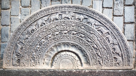 Ground Relief of Seema Malaka temple on Beira Lake. Colombo, Sri Lanka