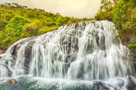 Bakers falls. Horton plains national park. Sri Lanka.の写真素材