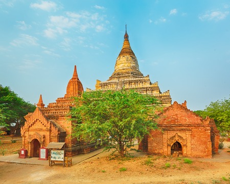 Buddhist pagoda Shwesandaw in Bagan. Myanmarの写真素材