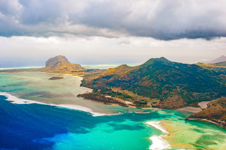 Aerial view of Le Morn Brabant. Mauritiusの写真素材
