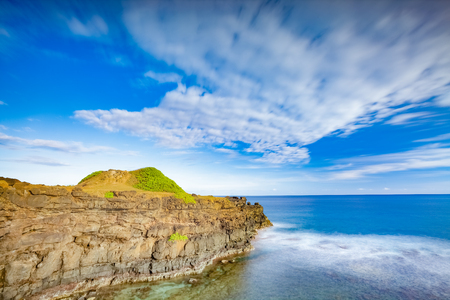 Coastal view at sunrise. Timelapse. Mauritius. の写真素材