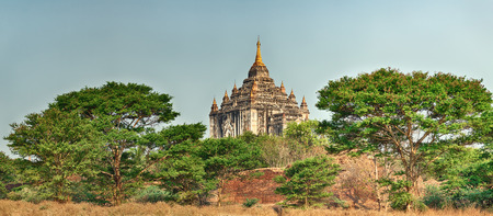 Thatbyinnyu Temple in Bagan. Myanmar. Panoramaの写真素材