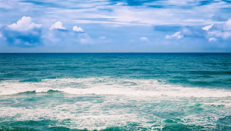 Beautiful view of sea vawes. Tropical landscape. High resolution panorama. Sri Lankaの写真素材