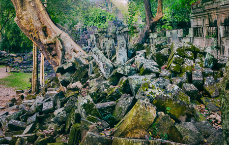 Beng Mealea or Bung Mealea temple at morning time. Siem Reap. Cambodiaの写真素材