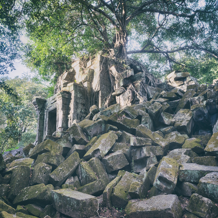 Beng Mealea or Bung Mealea temple at morning time. Siem Reap. Cambodiaの写真素材