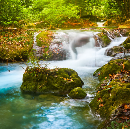 Beautiful waterfall Huai Mae Khamin at Kanchanaburi Province in west Thailandの写真素材