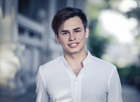 Outdoor portrait of a handsome young man