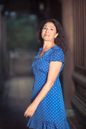 Outdoor portrait of a beautiful smiling senior woman
