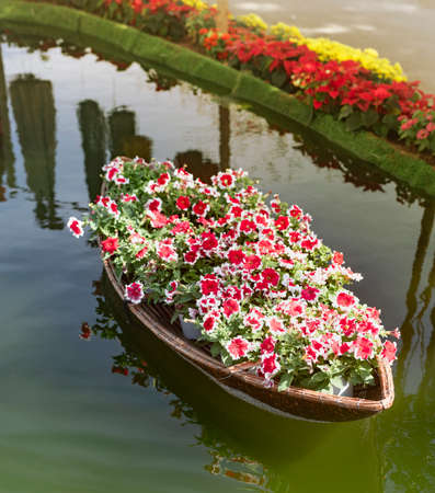 Lunar new year flower market and decorationsの写真素材