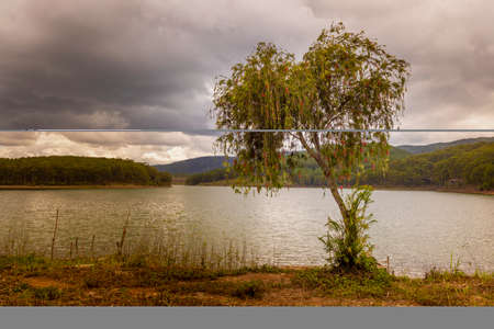 Amazing view of Tuyen Lam Lake, Dalat, Vietnamの写真素材