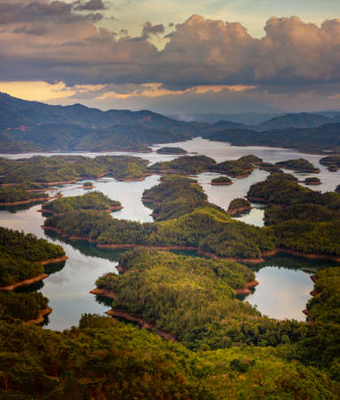 Amazing view of Ta Dung lake. Vietnam. Landscapeの写真素材