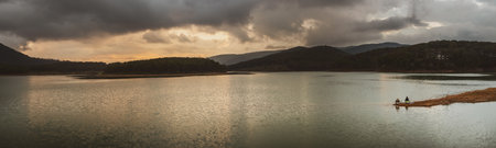 Amazing view of Tuyen Lam Lake, Dalat, Vietnam. Panoramaの写真素材
