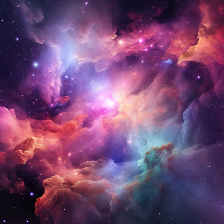 Outer space with a cosmic nebula.. AI Generativeの素材
