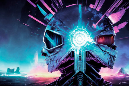 Futuristic image of robot . AI Generativeの素材