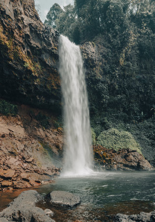 Beautiful E-TU waterfall. Laos landscape