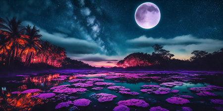 A breathtaking scene on Paradise fantasy planetの素材