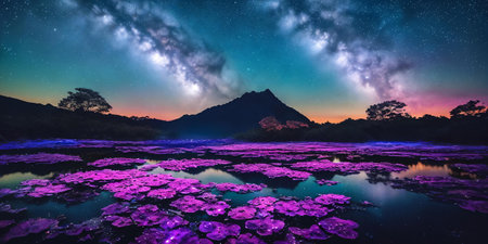 A breathtaking scene on Paradise fantasy planetの素材