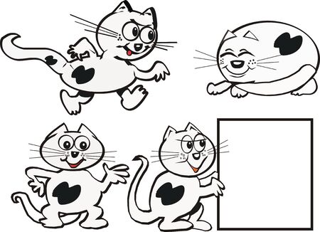 Funny cartoon catsのイラスト素材