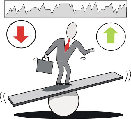 Business balancing cartoonのイラスト素材