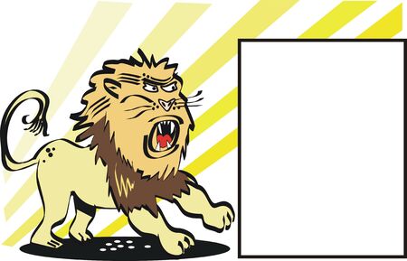 Ferocious lion cartoonのイラスト素材